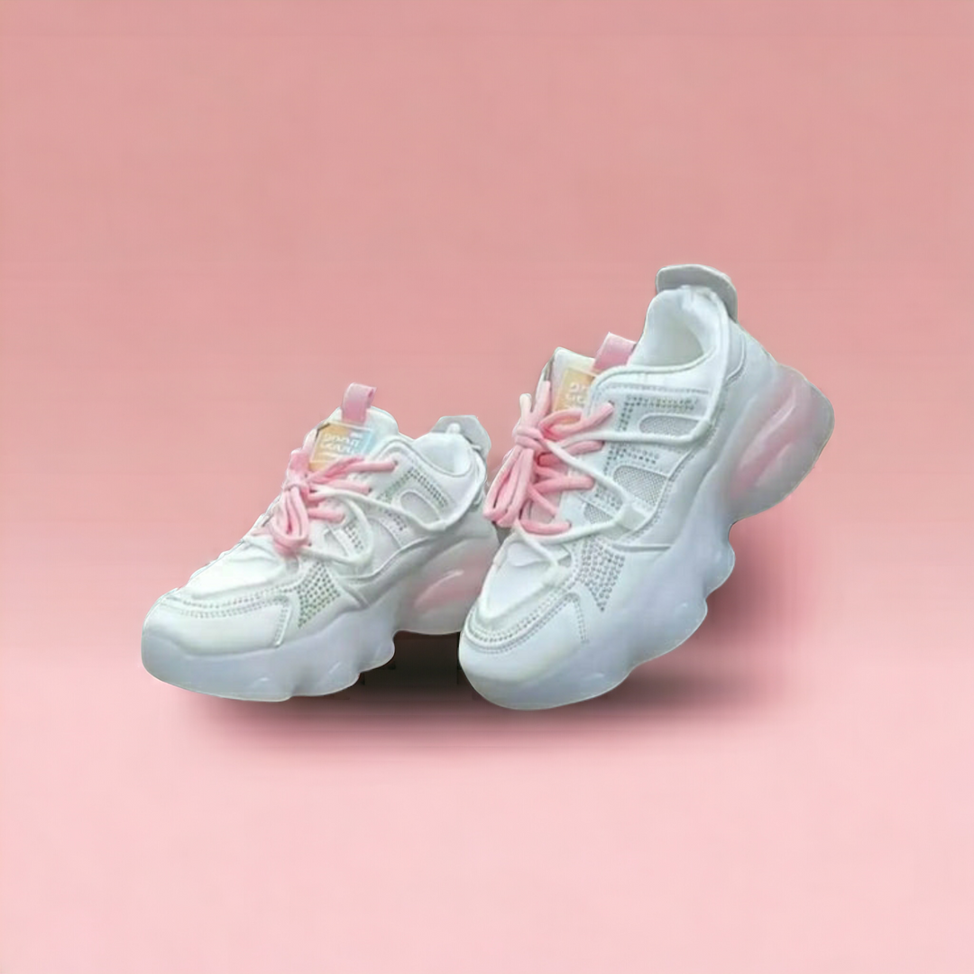 Comfortable Casual Sneakers Shoes For Women's 'PINK LACE"