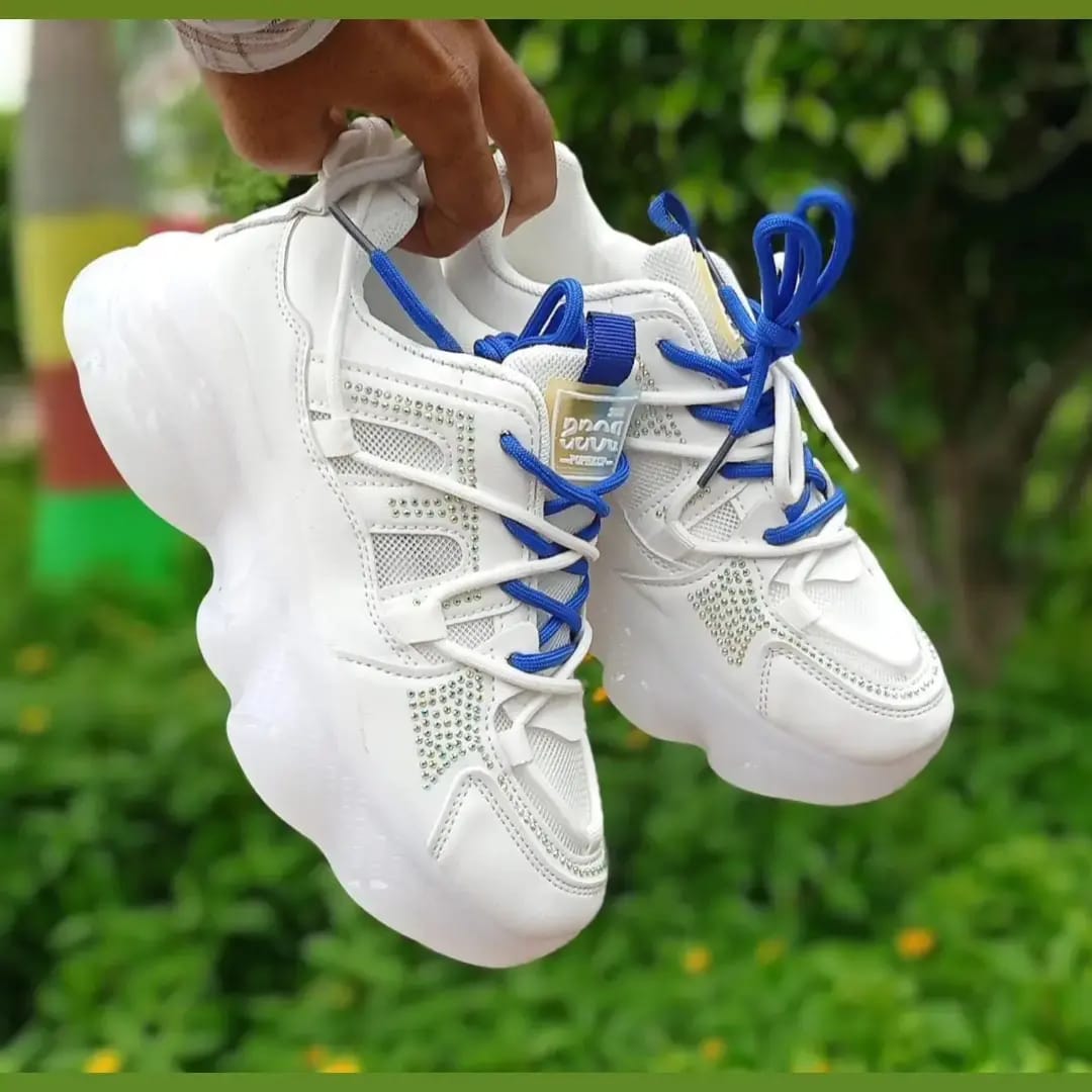 Comfortable Casual Sneakers Shoes For Women's 'BLUE LACE"