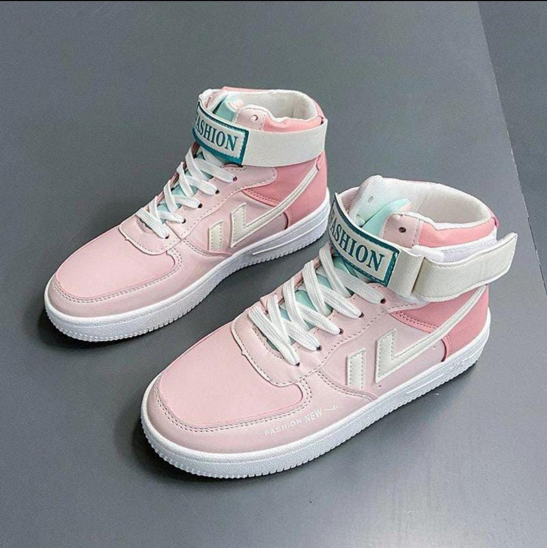 Lace Sneakers For Girls  (Pink)