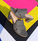 Load image into Gallery viewer, BUCKLE DETAIL HEELED GREY COLOR