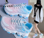 Load image into Gallery viewer, Rhinestone Decor Lace-up Front Sneakers, Blue Pink