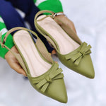 Load image into Gallery viewer, JM LOOKS OPEN TOE-BELLY FLATS FOR WOMENS &amp; GIRLS GREEN
