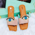 Load image into Gallery viewer, Women Flat Big Fox Evil&#39;s Eye Slip On Flat Sandals For Women
